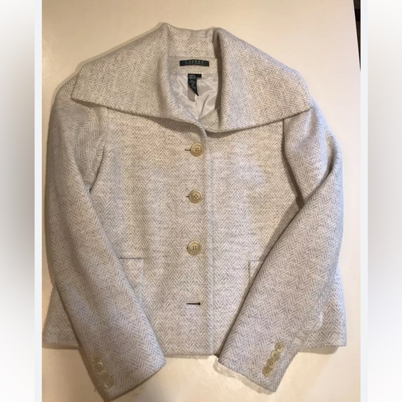 Ralph Lauren cream herringbone cropped jacket - Picture 7 of 12